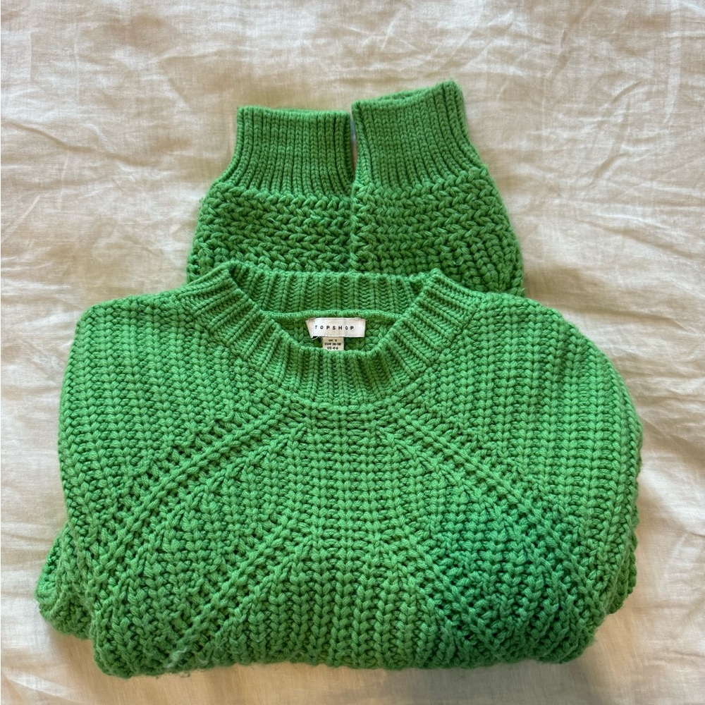 Green knit sweater